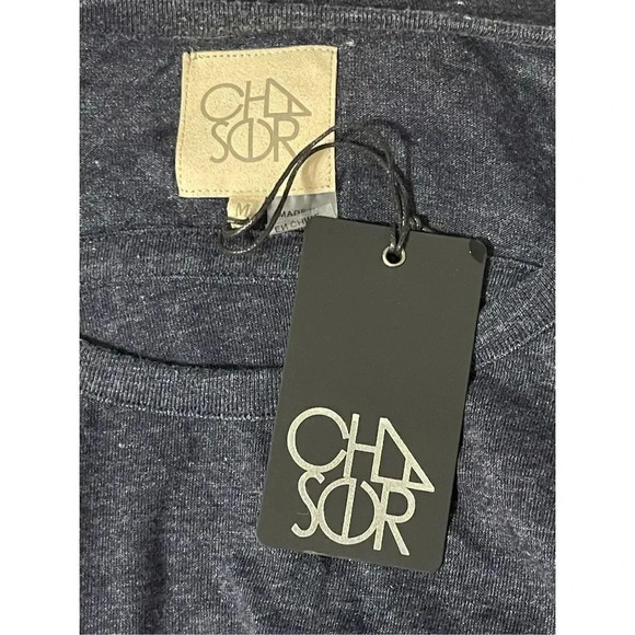 Chaser Relaxed Long Sleeve Jersey Top Medium Navy Blue Criss Cross Back Boho NWT - Picture 6 of 6